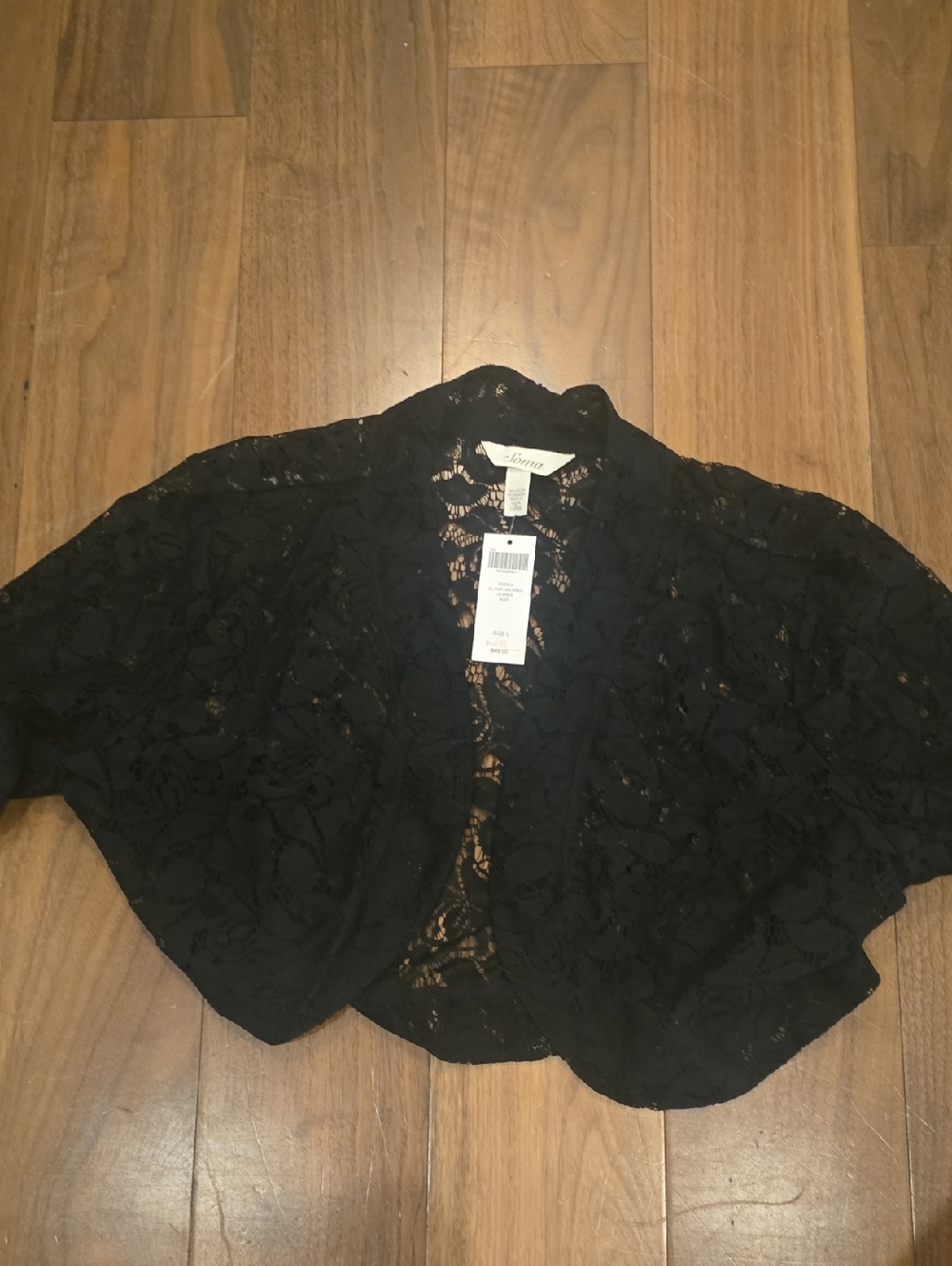 Soma Black All-Over Lace Shrug
